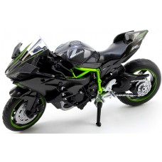 метален точен модел мотор 1:18 Kawasaki Ninja H2R с амортисьори 15.5х10х7