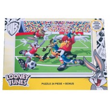 пъзел 24 ел. Looney Tunes с бонус  3 оцветителни страница А4 и 4 молива за оцветяване 32 х 23 х4
